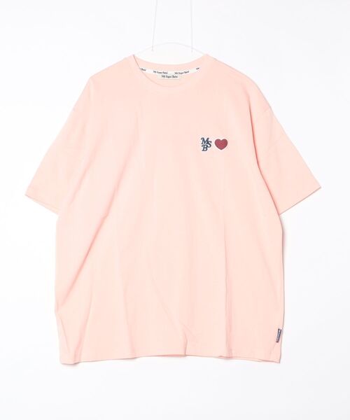 My sugar Babe（マイシュガーベイブ）の「MSB heart patch logo tee（Tシャツ/カットソー・メンズ・ピンク/ライトグリーン・LARGE/X-LARGE/MEDIUM）」の2枚目の写真