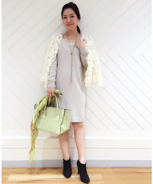 DouDou（ドゥドゥ）の「【DouDou】2WAYニットワンピース（ワンピース・レディース・ライトグレー/ピンク/ブルー・FREE）」の16枚目の写真