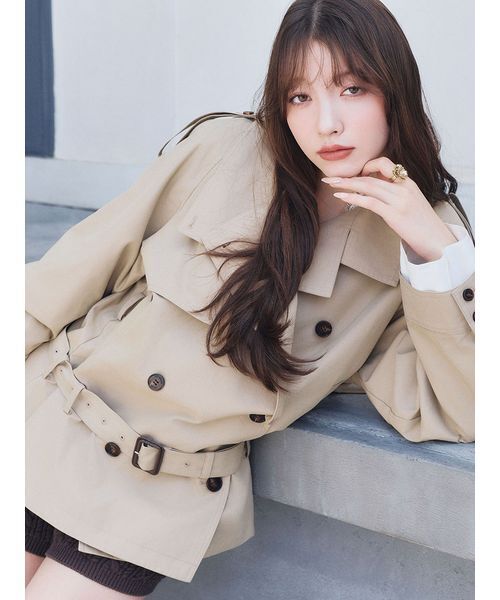 LILY BROWN(リリーブラウン)の「ファンネルネック2wayトレンチコート(トレンチコート・レディース・ベージュ/ブラック/カーキ・F)」の4枚目の写真
