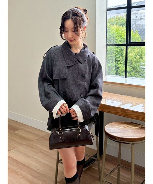 LILY BROWN(リリーブラウン)の「ファンネルネック2wayトレンチコート(トレンチコート・レディース・ベージュ/ブラック/カーキ・F)」の22枚目の写真