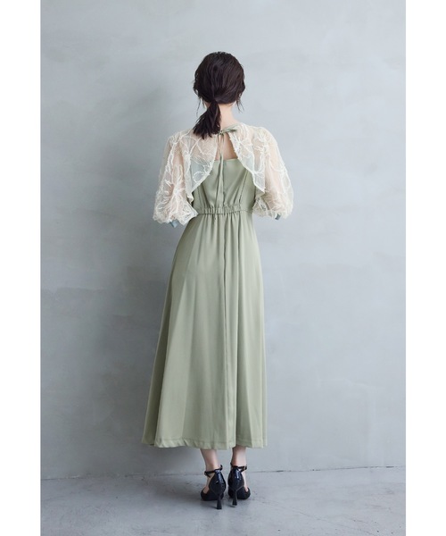 niana(ニアナ)の「刺繍レースボレロセットドレス 2点セット キャミワンピース 結婚式 成人式 二次会 同窓会 入学式 卒業式 パーティードレス オケージョンドレス お呼ばれ(ドレス・レディース・グリーン系その他/ベージュ系その他/ブラック系その他・M/S)」の8枚目の写真