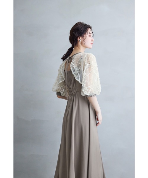 niana(ニアナ)の「刺繍レースボレロセットドレス 2点セット キャミワンピース 結婚式 成人式 二次会 同窓会 入学式 卒業式 パーティードレス オケージョンドレス お呼ばれ(ドレス・レディース・グリーン系その他/ベージュ系その他/ブラック系その他・M/S)」の22枚目の写真