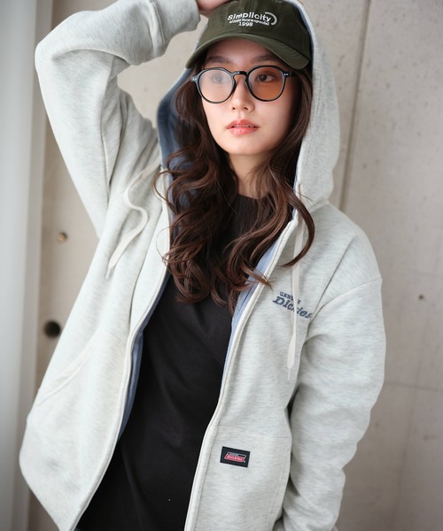 Dickies(ディッキーズ)の「【GENUINE DICKIES/ジェニュインディッキーズ】裏起毛 配色 刺繍ロゴ ワッフルフリース フルジップパーカー(パーカー・メンズ・グレイッシュベージュ/オートミール/ブラウン/ブラック・M/L/XL)」の3枚目の写真