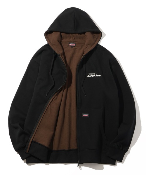 Dickies(ディッキーズ)の「【GENUINE DICKIES/ジェニュインディッキーズ】裏起毛 配色 刺繍ロゴ ワッフルフリース フルジップパーカー(パーカー・メンズ・グレイッシュベージュ/オートミール/ブラウン/ブラック・M/L/XL)」の5枚目の写真