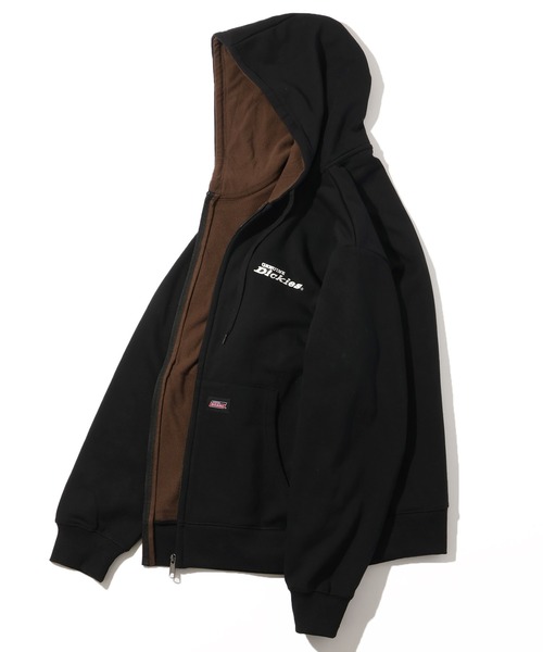 Dickies(ディッキーズ)の「【GENUINE DICKIES/ジェニュインディッキーズ】裏起毛 配色 刺繍ロゴ ワッフルフリース フルジップパーカー(パーカー・メンズ・グレイッシュベージュ/オートミール/ブラウン/ブラック・M/L/XL)」の6枚目の写真