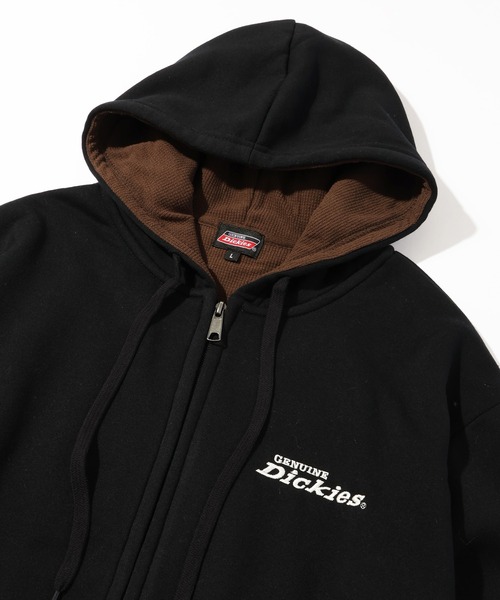 Dickies(ディッキーズ)の「【GENUINE DICKIES/ジェニュインディッキーズ】裏起毛 配色 刺繍ロゴ ワッフルフリース フルジップパーカー(パーカー・メンズ・グレイッシュベージュ/オートミール/ブラウン/ブラック・M/L/XL)」の8枚目の写真