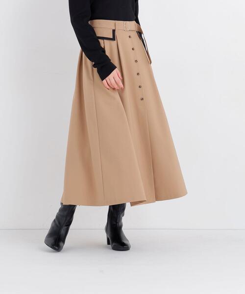 NATURAL BEAUTY BASIC(ナチュラルビューティーベーシック)の「トレンチディティールスカート(スカート・レディース・ダークブラウン/ベージュ/チャコールグレー・SMALL/MEDIUM)」の17枚目の写真