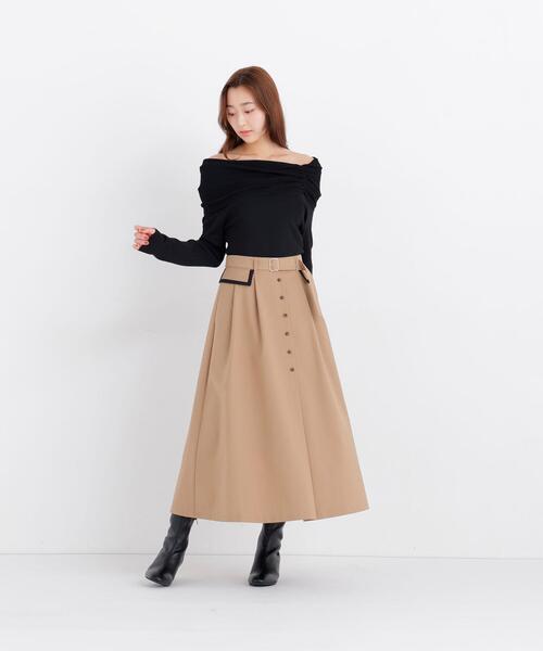 NATURAL BEAUTY BASIC(ナチュラルビューティーベーシック)の「トレンチディティールスカート(スカート・レディース・ダークブラウン/ベージュ/チャコールグレー・SMALL/MEDIUM)」の19枚目の写真