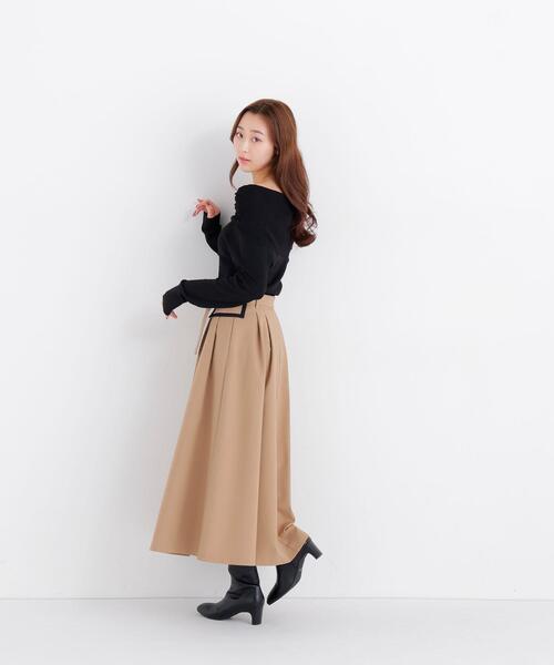 NATURAL BEAUTY BASIC(ナチュラルビューティーベーシック)の「トレンチディティールスカート(スカート・レディース・ダークブラウン/ベージュ/チャコールグレー・SMALL/MEDIUM)」の8枚目の写真