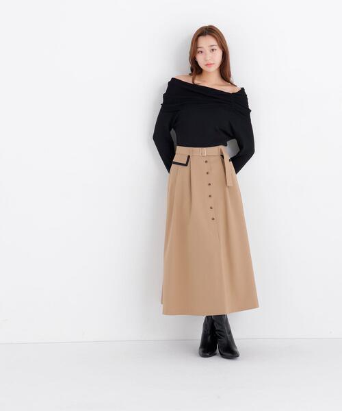 NATURAL BEAUTY BASIC(ナチュラルビューティーベーシック)の「トレンチディティールスカート(スカート・レディース・ダークブラウン/ベージュ/チャコールグレー・SMALL/MEDIUM)」の10枚目の写真