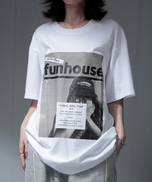 nonomi（ノノミ）の「オーバーサイズ レトログラフィックプリント 半袖Tシャツ / ビッグシルエット カットソー（Tシャツ/カットソー・レディース・ブラック/ホワイト・XL）」の17枚目の写真