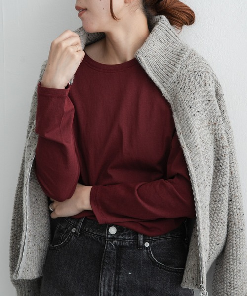 URBAN RESEARCH Sonny Label(アーバンリサーチサニーレーベル)の「スラブベーシックシアーロンTシャツ(Tシャツ/カットソー・レディース・ボルドー/オフホワイト/グレー・FREE)」の3枚目の写真