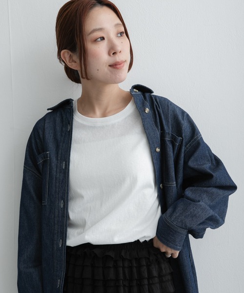 URBAN RESEARCH Sonny Label(アーバンリサーチサニーレーベル)の「スラブベーシックシアーロンTシャツ(Tシャツ/カットソー・レディース・ボルドー/オフホワイト/グレー・FREE)」の6枚目の写真