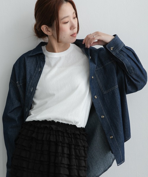 URBAN RESEARCH Sonny Label(アーバンリサーチサニーレーベル)の「スラブベーシックシアーロンTシャツ(Tシャツ/カットソー・レディース・ボルドー/オフホワイト/グレー・FREE)」の8枚目の写真