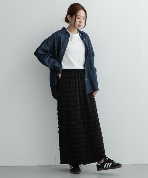 URBAN RESEARCH Sonny Label(アーバンリサーチサニーレーベル)の「スラブベーシックシアーロンTシャツ(Tシャツ/カットソー・レディース・ボルドー/オフホワイト/グレー・FREE)」の9枚目の写真