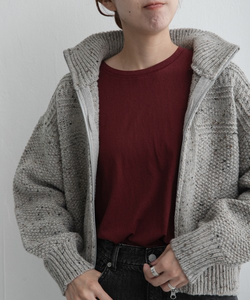 URBAN RESEARCH Sonny Label(アーバンリサーチサニーレーベル)の「スラブベーシックシアーロンTシャツ(Tシャツ/カットソー・レディース・ボルドー/オフホワイト/グレー・FREE)」の12枚目の写真