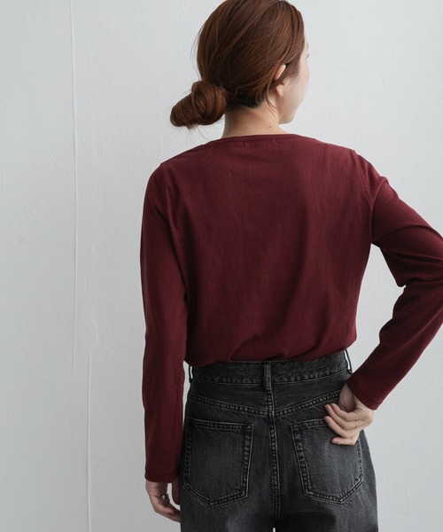 URBAN RESEARCH Sonny Label(アーバンリサーチサニーレーベル)の「スラブベーシックシアーロンTシャツ(Tシャツ/カットソー・レディース・ボルドー/オフホワイト/グレー・FREE)」の15枚目の写真