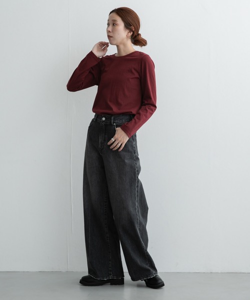 URBAN RESEARCH Sonny Label(アーバンリサーチサニーレーベル)の「スラブベーシックシアーロンTシャツ(Tシャツ/カットソー・レディース・ボルドー/オフホワイト/グレー・FREE)」の16枚目の写真