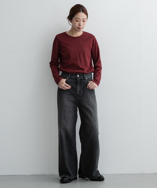 URBAN RESEARCH Sonny Label(アーバンリサーチサニーレーベル)の「スラブベーシックシアーロンTシャツ(Tシャツ/カットソー・レディース・ボルドー/オフホワイト/グレー・FREE)」の17枚目の写真