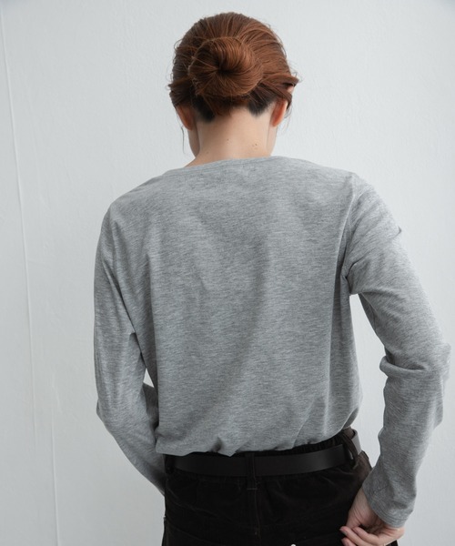 URBAN RESEARCH Sonny Label(アーバンリサーチサニーレーベル)の「スラブベーシックシアーロンTシャツ(Tシャツ/カットソー・レディース・ボルドー/オフホワイト/グレー・FREE)」の20枚目の写真