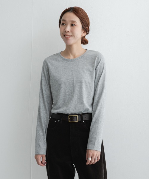 URBAN RESEARCH Sonny Label(アーバンリサーチサニーレーベル)の「スラブベーシックシアーロンTシャツ(Tシャツ/カットソー・レディース・ボルドー/オフホワイト/グレー・FREE)」の21枚目の写真