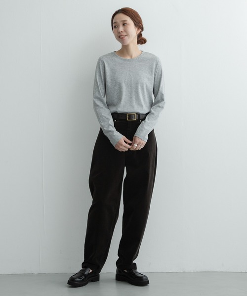 URBAN RESEARCH Sonny Label(アーバンリサーチサニーレーベル)の「スラブベーシックシアーロンTシャツ(Tシャツ/カットソー・レディース・ボルドー/オフホワイト/グレー・FREE)」の22枚目の写真