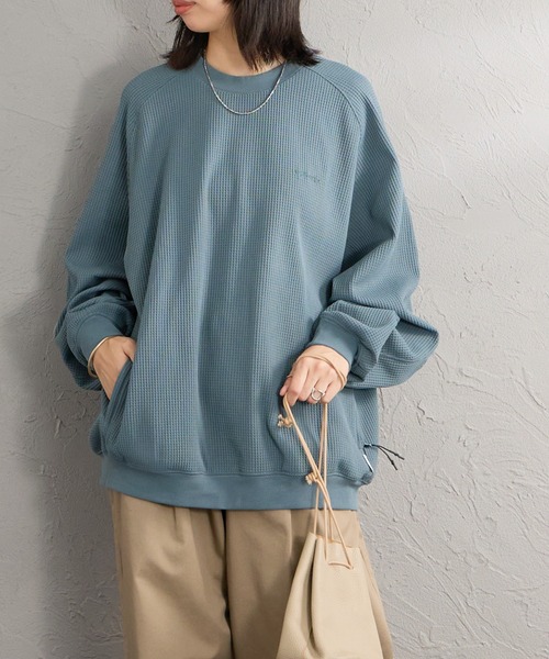 +phenix（プラスフェニックス）の「【WEB先行予約】[＋phenix/プラスフェニックス] 別注 ワッフル ロングスリーブTシャツ（Tシャツ/カットソー・メンズ・ブラウン/サックスブルー/ホワイト/ブラック・M/L）」の18枚目の写真