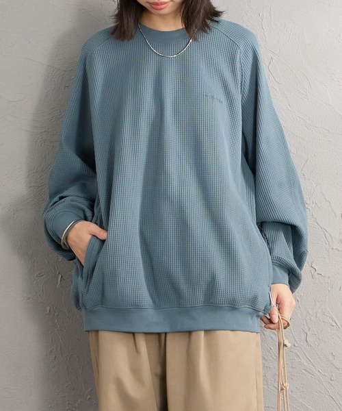 +phenix（プラスフェニックス）の「【WEB先行予約】[＋phenix/プラスフェニックス] 別注 ワッフル ロングスリーブTシャツ（Tシャツ/カットソー・メンズ・ブラウン/サックスブルー/ホワイト/ブラック・M/L）」の17枚目の写真