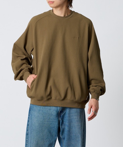 +phenix（プラスフェニックス）の「【WEB先行予約】[＋phenix/プラスフェニックス] 別注 ワッフル ロングスリーブTシャツ（Tシャツ/カットソー・メンズ・ブラウン/サックスブルー/ホワイト/ブラック・M/L）」の7枚目の写真