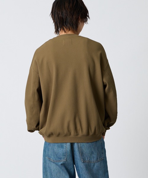 +phenix（プラスフェニックス）の「【WEB先行予約】[＋phenix/プラスフェニックス] 別注 ワッフル ロングスリーブTシャツ（Tシャツ/カットソー・メンズ・ブラウン/サックスブルー/ホワイト/ブラック・M/L）」の9枚目の写真