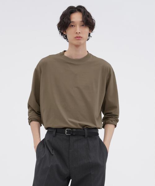 MARGARET HOWELL(マーガレットハウエル)の「POLYESTER COTTON HOGH GAUGE PIQUE JERSEY TOP(Tシャツ/カットソー・メンズ・ベージュ系その他4/ネイビー系1・LARGE/MEDIUM)」の2枚目の写真