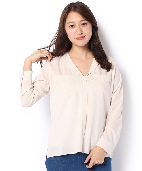 Chico(チコ)の「【who's who Chico 】 ミリタリースキッパーシャツ(シャツ/ブラウス・レディース・ホワイト/ブルー系その他/ピンクベージュ・FREE)」の9枚目の写真