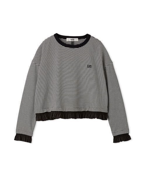 FURFUR（ファーファー）の「レイヤードライクフリルロングスリーブTシャツ（Tシャツ/カットソー・レディース・その他/グレー/ネイビー・F）」の3枚目の写真