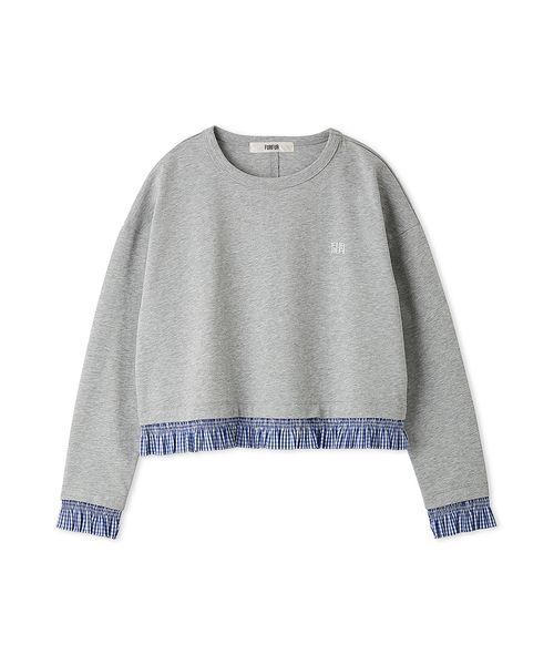 FURFUR（ファーファー）の「レイヤードライクフリルロングスリーブTシャツ（Tシャツ/カットソー・レディース・その他/グレー/ネイビー・F）」の4枚目の写真