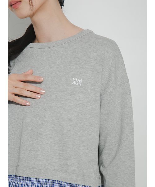 FURFUR（ファーファー）の「レイヤードライクフリルロングスリーブTシャツ（Tシャツ/カットソー・レディース・その他/グレー/ネイビー・F）」の9枚目の写真