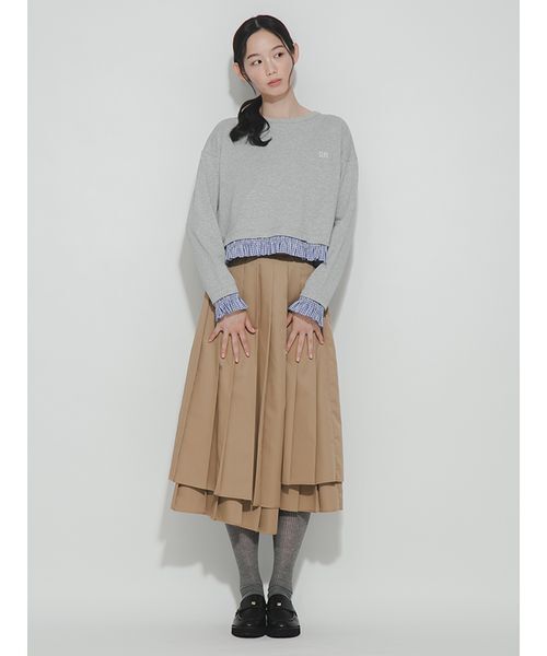 FURFUR（ファーファー）の「レイヤードライクフリルロングスリーブTシャツ（Tシャツ/カットソー・レディース・その他/グレー/ネイビー・F）」の11枚目の写真