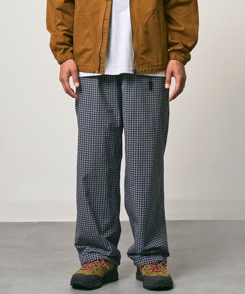 Gramicci(グラミチ)の「MINI CHECK NYLON PANT|ミニチェックナイロンパンツ(その他パンツ・メンズ・ブラウン/ネイビー/グレー・2XL/L/M/XL/S)」の1枚目の写真