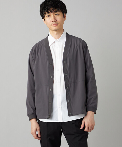 COMME CA MEN(コムサメン)の「【撥水】〔TEXBRID〕4WAYテック カーディガン(カーディガン/ボレロ・メンズ・ブラック/チャコール・L/M)」の1枚目の写真