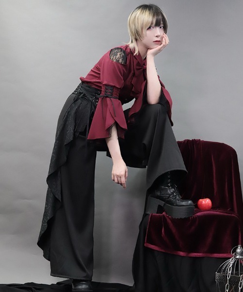 NIBBLE POISON（ニブルポイズン）の「ジャカードラッフルフリルＰＴ（その他パンツ・レディース・ブラック・MEDIUM）」の2枚目の写真