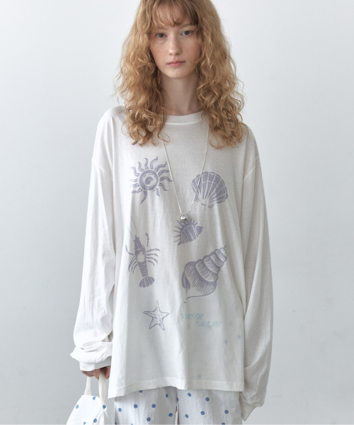 VANISHMENT(バニシュメント)の「Summer vacation long sleeve tee_ivory(Tシャツ/カットソー・レディース・その他・FREE)」の1枚目の写真