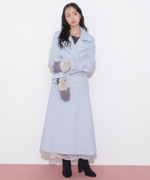 JILL by JILL STUART(ジルバイジルスチュアート)の「スタンドカラーウールレディコート(その他アウター・レディース・ブルー/ホワイト/グレー/ピンク・SMALL/MEDIUM)」の3枚目の写真