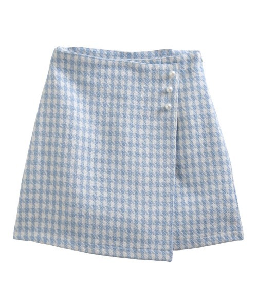 Fit more（フィットモア）の「パールボタン千鳥格子ラップスカート（スカート・レディース・ブルー/ブラウン/ブラック・S/M）」の22枚目の写真