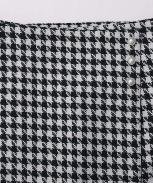 Fit more（フィットモア）の「パールボタン千鳥格子ラップスカート（スカート・レディース・ブルー/ブラウン/ブラック・S/M）」の16枚目の写真