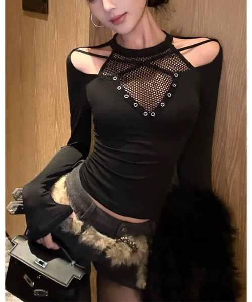 inst.ALL（インストール）の「メッシュレイヤードショルダーオープントップス（Tシャツ/カットソー・レディース・ブラック・M）」の15枚目の写真