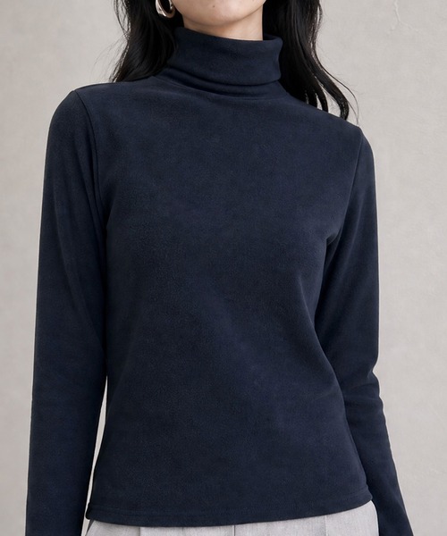 JOCOSA（ジョコサ）の「静電気防止 ふわもち フリース タートルネック（Tシャツ/カットソー・レディース・ダークグレー/ブラウン/グレー/ブラック/ブルー/アイボリー・L/S/M）」の14枚目の写真