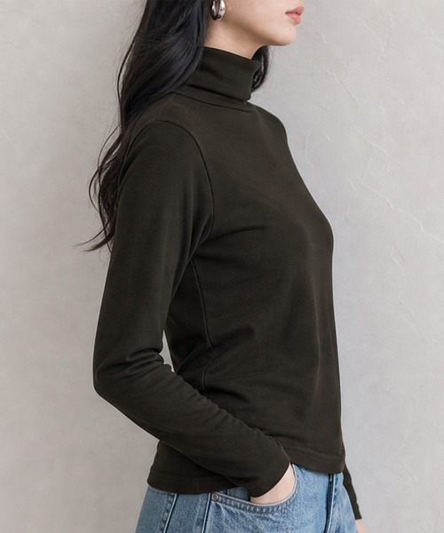 JOCOSA（ジョコサ）の「静電気防止 ふわもち フリース タートルネック（Tシャツ/カットソー・レディース・ダークグレー/ブラウン/グレー/ブラック/ブルー/アイボリー・L/S/M）」の18枚目の写真