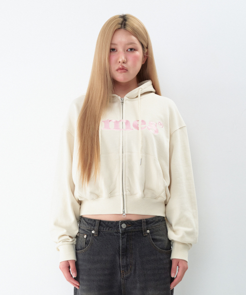 AMESWORLDWIDE（アメスワールドワイド）の「BASIC LOGO HOODIE ZIP UP VINTAGE CREAM（パーカー・レディース・その他・SMALL/MEDIUM/LARGE）」の8枚目の写真