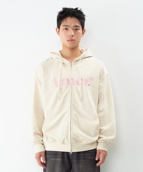 AMESWORLDWIDE（アメスワールドワイド）の「BASIC LOGO HOODIE ZIP UP VINTAGE CREAM（パーカー・レディース・その他・SMALL/MEDIUM/LARGE）」の9枚目の写真