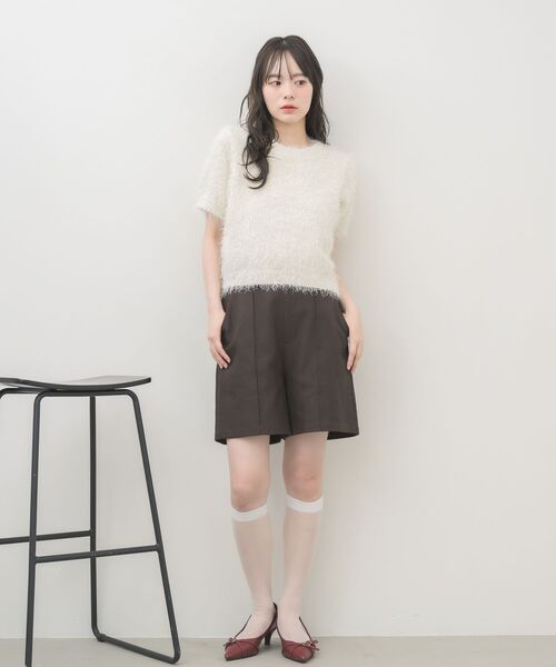 RETRO GIRL(レトロガール)の「半袖ラメシャギーニット(ニット/セーター・レディース・ナチュラル/ベージュ/ブルー・FREE)」の5枚目の写真