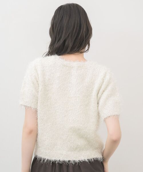 RETRO GIRL(レトロガール)の「半袖ラメシャギーニット(ニット/セーター・レディース・ナチュラル/ベージュ/ブルー・FREE)」の8枚目の写真